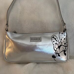 Danielle Nicole Disney Minnie Mouse Silver Metallic Shoulder Bag Purse